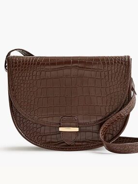 Croc-half moon Crossbody Bag J. Crew NWT